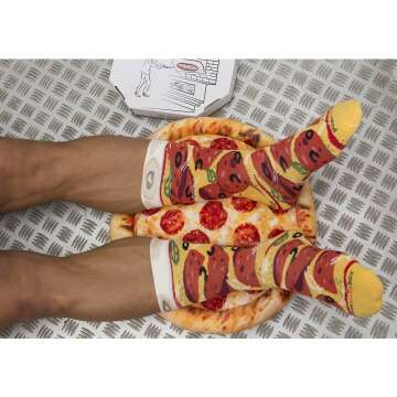 Rainbow Socks Pizza Box Socks