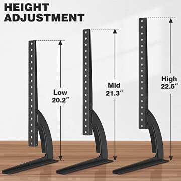 TAVR Universal Table Top TV Stand Base/Legs for Most 32 37 40 42 47 50 55 LCD LED Plasma Flat Screen TVs, Height Adjustable Replacement Stand, Holds up to 88 lbs, Max VESA 800x400 mm