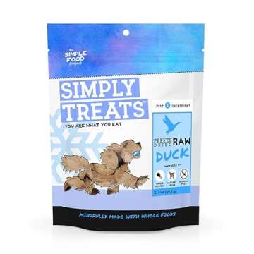 The Simple Food Project Freeze Dried Raw Dog Treats Grain Free, All Natural, with Just 1 Ingredient Duck for Dogs Use As Training Treats for Puppies, Small, Medium, Or Large Dogs