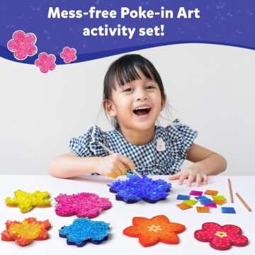 Skillmatics Art & Craft Activity - Poke-in Art Flower Bouquet, Mess-Free Sewing Art for Kids, Craft Kits, DIY Activity, Gifts for Girls & Boys Ages 4, 5, 6, 7, 8, 9