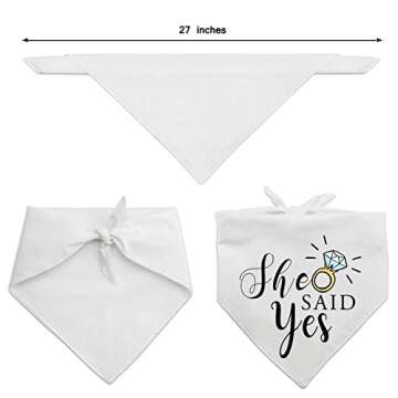 Yangmics Direct 2 Pack My Humans are Getting Married She Said Yes Dog Bandana, Wedding Engagement Gift, Perfect for Dog Lovers, Bridal Shower Gift, White