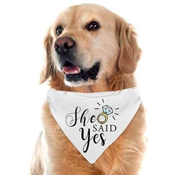 Yangmics Direct 2 Pack My Humans are Getting Married She Said Yes Dog Bandana, Wedding Engagement Gift, Perfect for Dog Lovers, Bridal Shower Gift, White