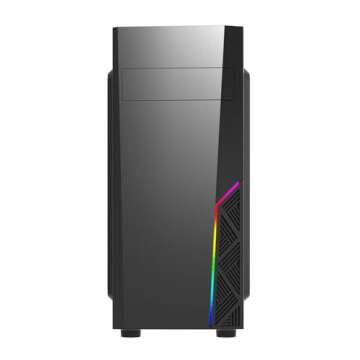 Zalman T8 Compact Mid-Tower ATX PC Case, Spectrum RGB Lighting Strip, Support 5.25” ODD Drive, 120mm Rear Fan preinstalled, USB 3.0