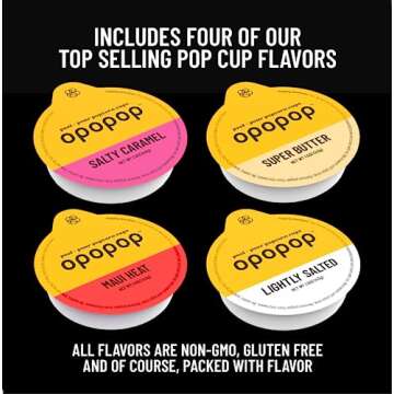 Opopop Gourmet Microwave Popcorn Variety 4-Pack