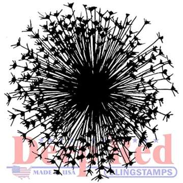 Deep Red Stamps Dandelion Rubber Cling Stamp 2 x 2 inches