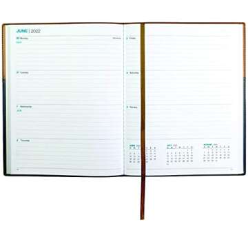 Global Printed Products 2022 Planner Calendar 8"x10" : Includes 14 Months (November 2021 to December 2022) / 2022 Weekly Planner/Weekly Agenda/Monthly Calendar Organizer (Black/Brown - Pack of 1)