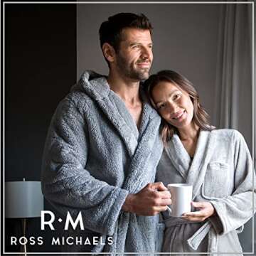 Ross Michaels Mens Luxury Hooded Fleece Robe - Big and Tall Comfort