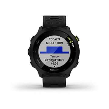 Garmin Forerunner 55, GPS Running Watch with Daily Suggested Workouts, Up to 2 weeks of Battery Life, Black - 010-02562-00