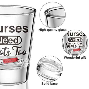 Patelai Nurse Need Shots Too, Funny Glass Gift for Women and Male Nurses