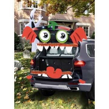 Noiclub Cute Red Monster Car Decorations Kit