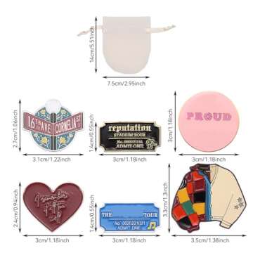 beyonday 8pcs Creative Singer Enamel Pins with Velvet Bag, Lyrics Album Inspired Pins for Fans Concert Friendship Brooch Music Lapel Pins on Backpacks Clothes Jeans Hats Gifts for Enthusiasts Women Adults (Singer F SET, 6)