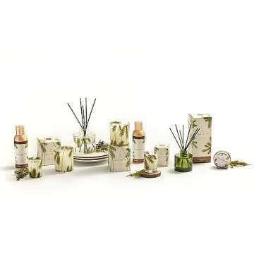 Thymes Frasier Fir Reed Diffuser Set – Includes Reeds, Fragrance Oil, and Frosted Glass Bottle – Fragrance Oil Diffuser – Room Fresheners – Luxury Home Decor – Green & Clear (Pine Needle, 7.75 fl oz)