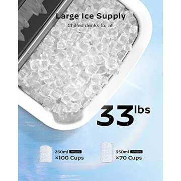 Nugget Ice Maker Countertop, Silonn Chewable Pellet Ice Machine with Self Cleaning Function, Pebble Portable Ice Maker with Ice Scoop for Home Kitchen Office, Black