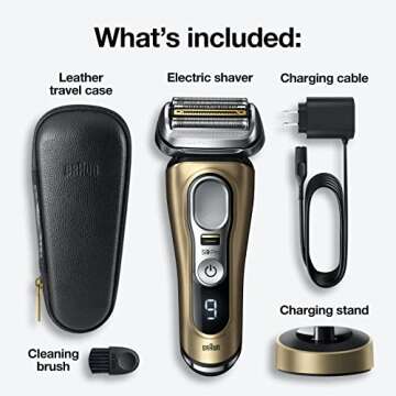 Braun Series 8 Electric Shaver for Men, with 4+1 Shaving Elements & Precision Long Hair Trimmer, Close & Gentle Even on Dense Beards, Wet & Dry Electric Razor with 60min Runtime, 8517s Galvano Silver