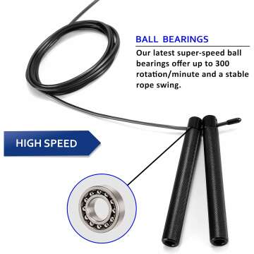 HUEY Sport Speed Jump Rope【Speed X】Adjustable for Boxing Double Dutch Fitness Athletic Workout Rope Gym Exercise for Adult Kids, Men and Women