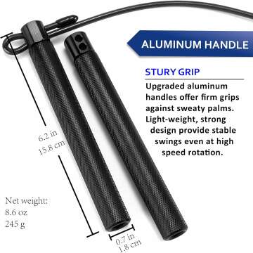 HUEY Sport Speed Jump Rope【Speed X】Adjustable for Boxing Double Dutch Fitness Athletic Workout Rope Gym Exercise for Adult Kids, Men and Women