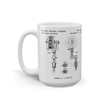 Tattoo Machine Coffee Mug with Patent Artwork