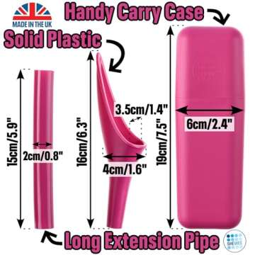 SHEWEE Extreme Female Urinal – UK Made Reusable Pee Funnel, Travel Essential Camping Accessories Festival Essential, Stand to Pee Female Urination Device