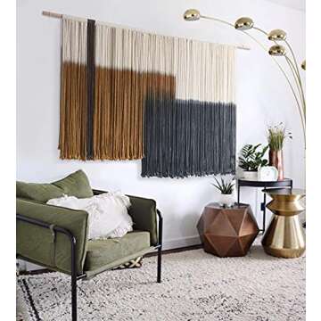 Boho Dip Dye Macrame Wall Hanging - 59''W*35''L