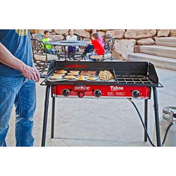 Camp Chef Tahoe 16-3-Burner Gas Stove - Perfect for Big Outdoor Cooking Jobs - 30,000 BTU Burners - 608 Sq In Cooking Space - 3-Burner Propane Stove