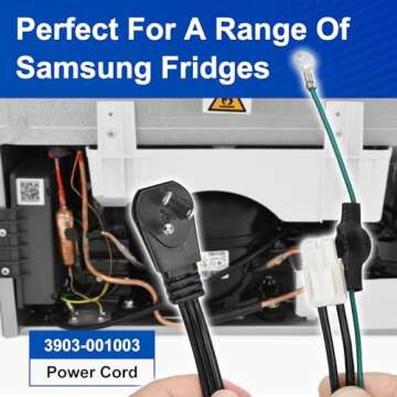 Samsung Refrigerator Power Cord Replacement - 1 Year Warranty