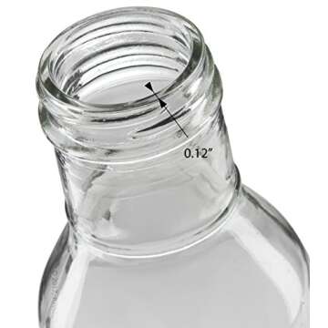 JUVITUS 12 oz Professional Clear Glass Thick Wall Sauce Bottle with Drip Resistant Flip Top Cap (2 Pack) for BBQ Sauce, Salad Dressings, more