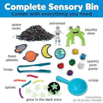 Creativity for Kids Sensory Bin: Outer Space Toys - Preschool and Toddler Sensory Toys, Kids Gifts for Boys and Girls Ages 3-5+, 10.25 x 14.5 x 4.75 inches