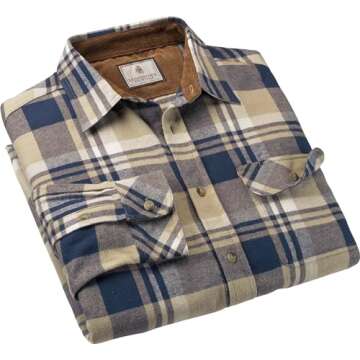 Men's Buck Camp Flannel Shirt in Shale - X-Large