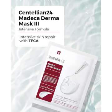 CENTELLIAN 24 Madeca Derma Face Mask (Intensive, 10pc) - Soothing Cotton Sheet Mask for Sensitive, All Skin Types, 24-Hour Hydration. Premium Korean Skin Care. TECA, Centella Asiatica, Madecassoside.