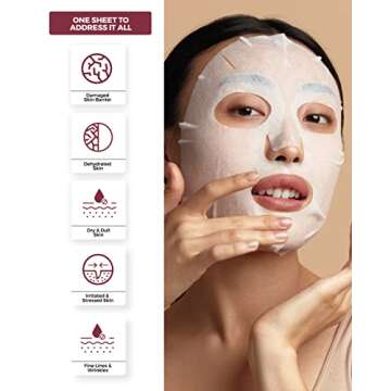 CENTELLIAN 24 Madeca Derma Face Mask (Intensive, 10pc) - Soothing Cotton Sheet Mask for Sensitive, All Skin Types, 24-Hour Hydration. Premium Korean Skin Care. TECA, Centella Asiatica, Madecassoside.