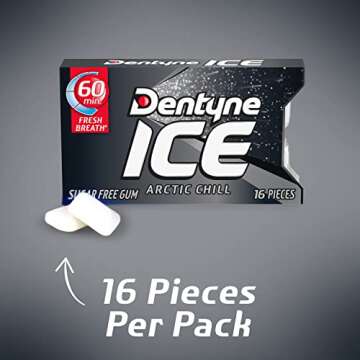 Dentyne Ice Arctic Chill Sugar Free Gum, 16 Count (Pack of 9) (144 Total Pieces)