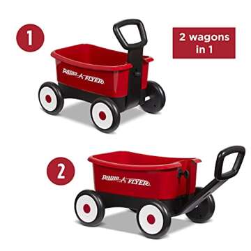 Radio Flyer Push & Pull Walker Wagon, 2-in-1 Wagon, Ages 1-4, Red Walker Toy