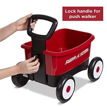 Radio Flyer Push & Pull Walker Wagon, 2-in-1 Wagon, Ages 1-4, Red Walker Toy