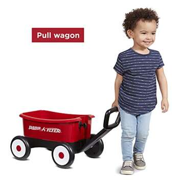 Radio Flyer Push & Pull Walker Wagon, 2-in-1 Wagon, Ages 1-4, Red Walker Toy