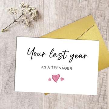 Qiliji Funny 19th Birthday Card for Son Daughter, 19 Years Old Birthday Card for Boy Girl, Nineteenth Birthday Card for Sister Brother Friend, Your Last Year As A Teenager