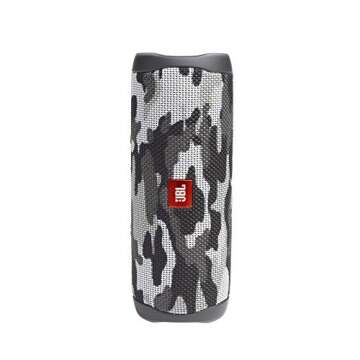 JBL Flip 5 Waterproof Bluetooth Speaker - Black Camo, Renewed Quality Sound