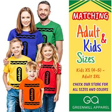 Funny Crayon T-shirt Halloween Costume for Adults - Cool Graphic Tee