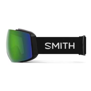 SMITH I/O MAG Goggles with ChromaPop Lens – Performance Snowsports Goggles with Easy Lens Change Technology for Skiing & Snowboarding – for Men & Women – Black + Sun Green Mirror Lens