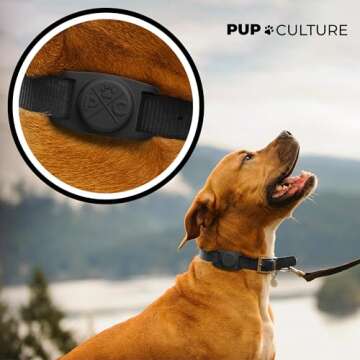 Pup Culture AirTag Dog Collar | Durable & Protective Dog AirTag Holder - Track Your Pet Using Apple AirTag Technology - Dog Collar AirTag Holder -for Dogs and Cats