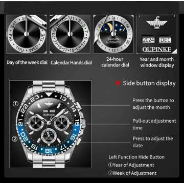 Luxury Men's Automatic Watch with Sapphire Crystal