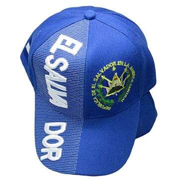 Trade Winds El Salvador Country Royal Blue White Letter Patch On Side Embroidered Hat Cap