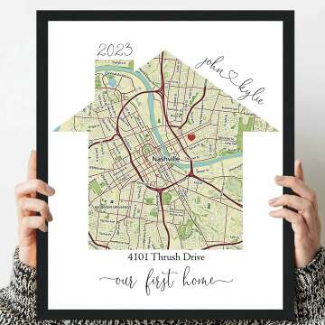 Custom Home Map - Perfect Personalized Housewarming Gift