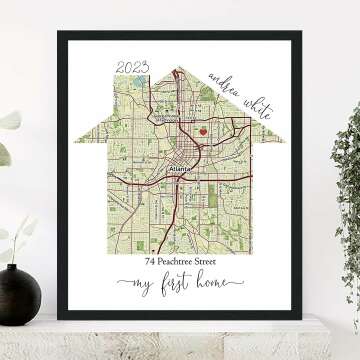 Personalized Home Map - Unique Housewarming Gift