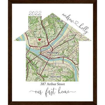 Personalized Home Map - Unique Housewarming Gift