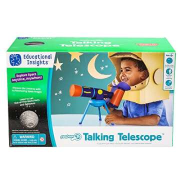 Educational Insights GeoSafari Jr. Talking Telescope (English & Asian Audio Version) - Telescope for Kids, STEM Toys, Interactive Learning for Kids Ages 4+, Space Toys for Kids