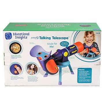 Educational Insights GeoSafari Jr. Talking Telescope (English & Asian Audio Version) - Telescope for Kids, STEM Toys, Interactive Learning for Kids Ages 4+, Space Toys for Kids