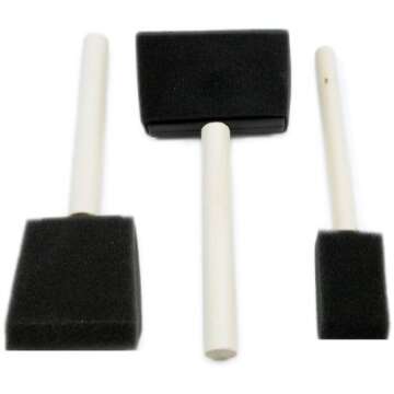 ROYAL BRUSH RFOMW-3P Foam Brush, 3-Pack Darkassorted, 1", 2" & 3"