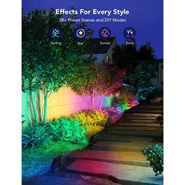 Govee Outdoor Lights, Flood Lights Uplight 2 in 1, LED Landscape Lighting, Patio Lights Low Voltage Landscape Lights, IP65 Pathway Lights with App Control, Garden Yards, Holiday Lights, Wired 2 Pack