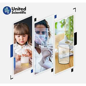 United Scientific™ BG1000-2000 Borosilicate Laboratory Grade Glass Beaker | Griffin Style Low Form Beaker | Graduated with Spout | Glassware & Labware | 2,000mL (2L) | 1 Each