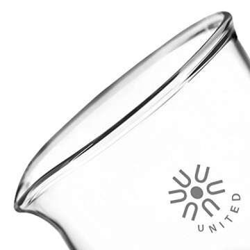 United Scientific™ BG1000-2000 Borosilicate Laboratory Grade Glass Beaker | Griffin Style Low Form Beaker | Graduated with Spout | Glassware & Labware | 2,000mL (2L) | 1 Each